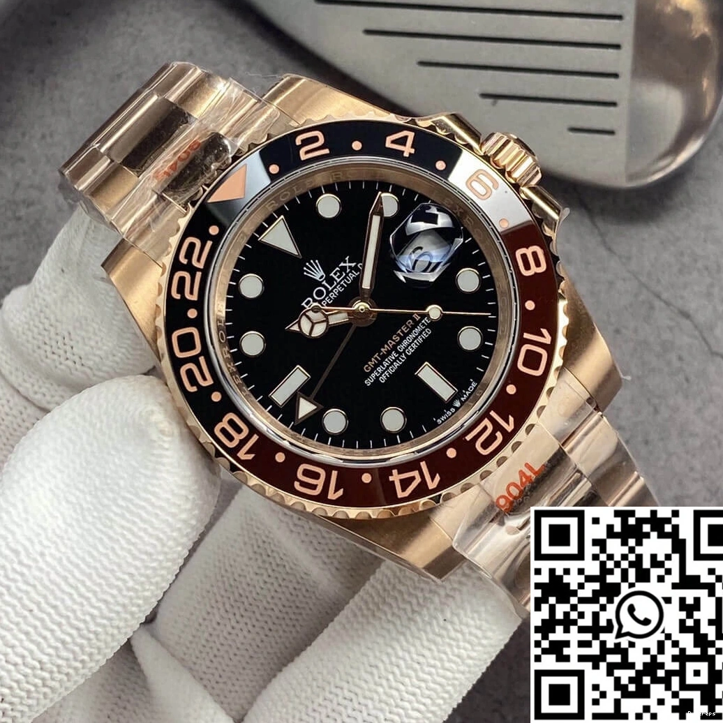 Master GM Factory Black Rolex 126715CHNR-0001 Dial II GMT Gold Rose 0427